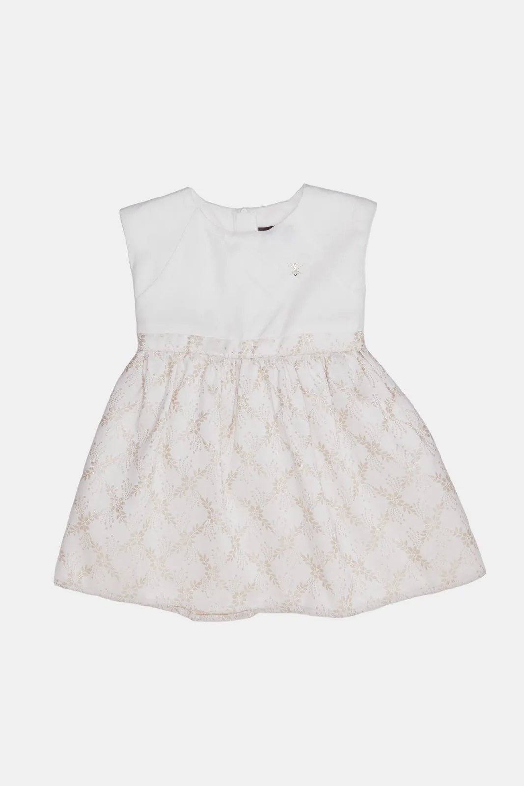 Infant Girls Ivory Brocade Dress