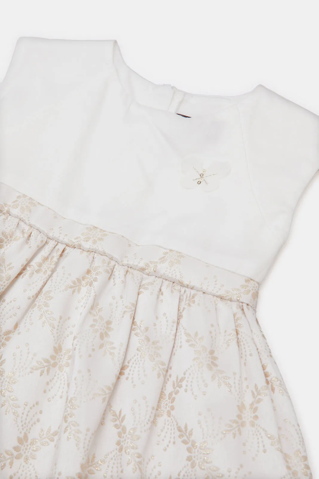 Infant Girls Ivory Brocade Dress