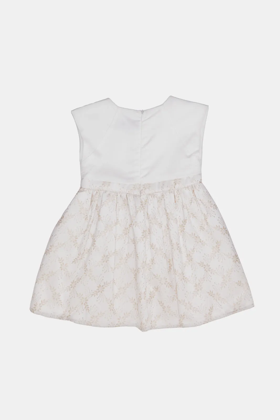 Infant Girls Ivory Brocade Dress