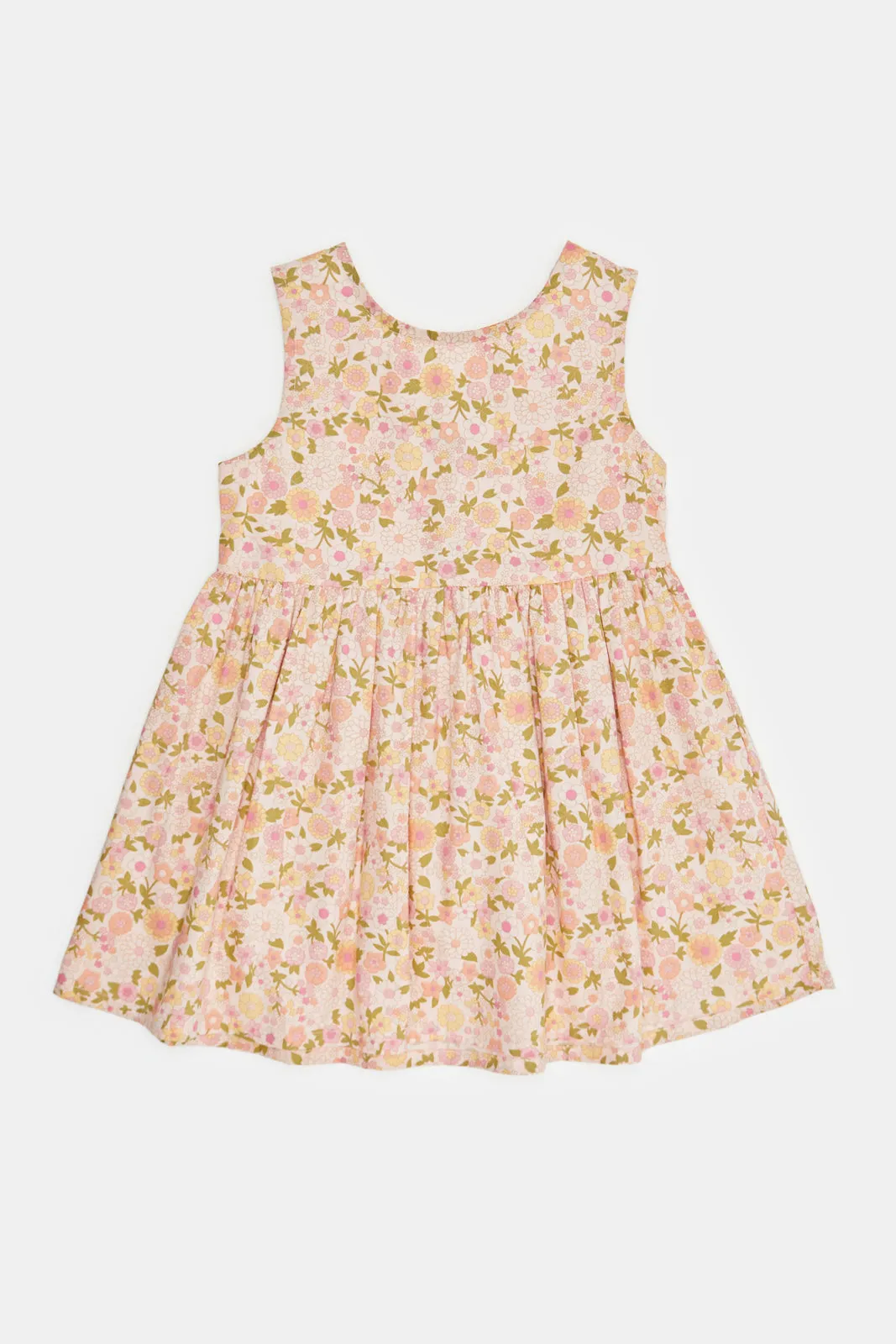 Infant Girls Orange Floral Print Dress