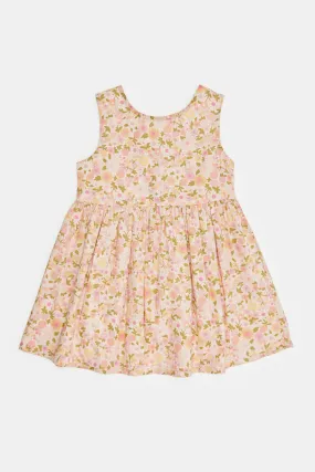 Infant Girls Orange Floral Print Dress