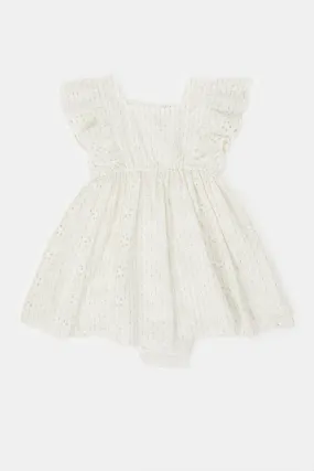 Infant Girls White Embroidered Dress