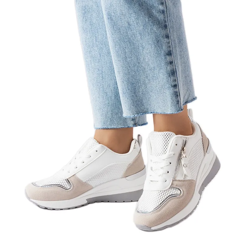 Inna White wedge sneakers from Fastello