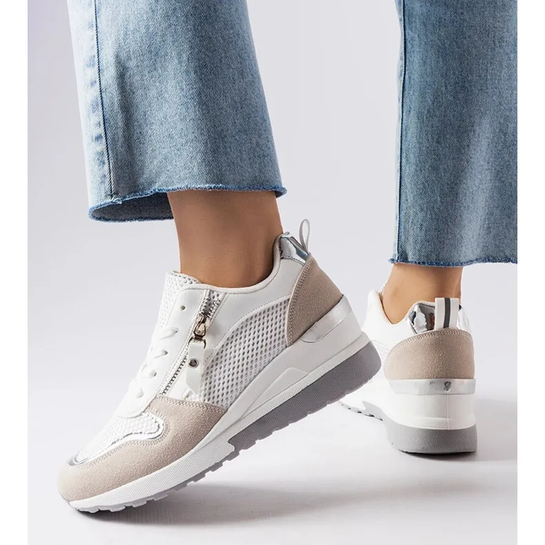 Inna White wedge sneakers from Fastello