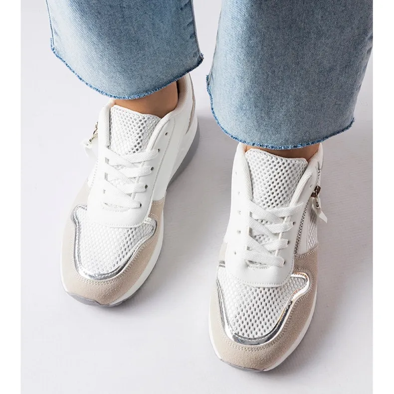 Inna White wedge sneakers from Fastello