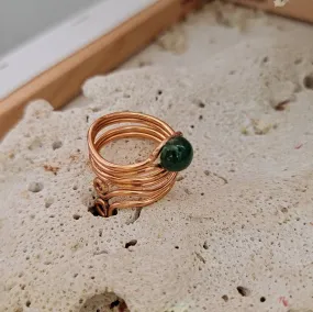 Wire Wrapped Jade Ring - Island Girl Art