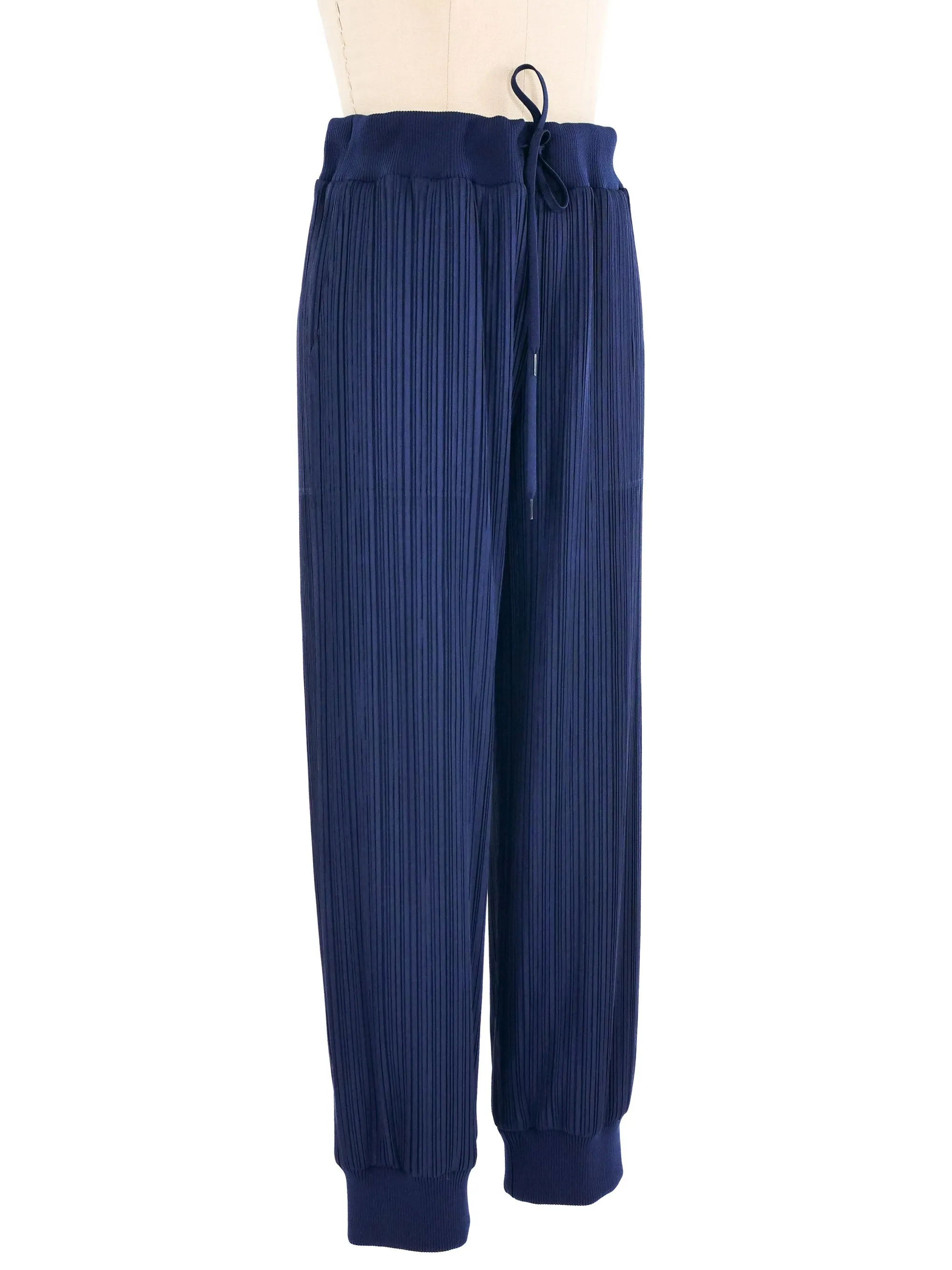 Issey Miyake Pleats Please Navy Joggers