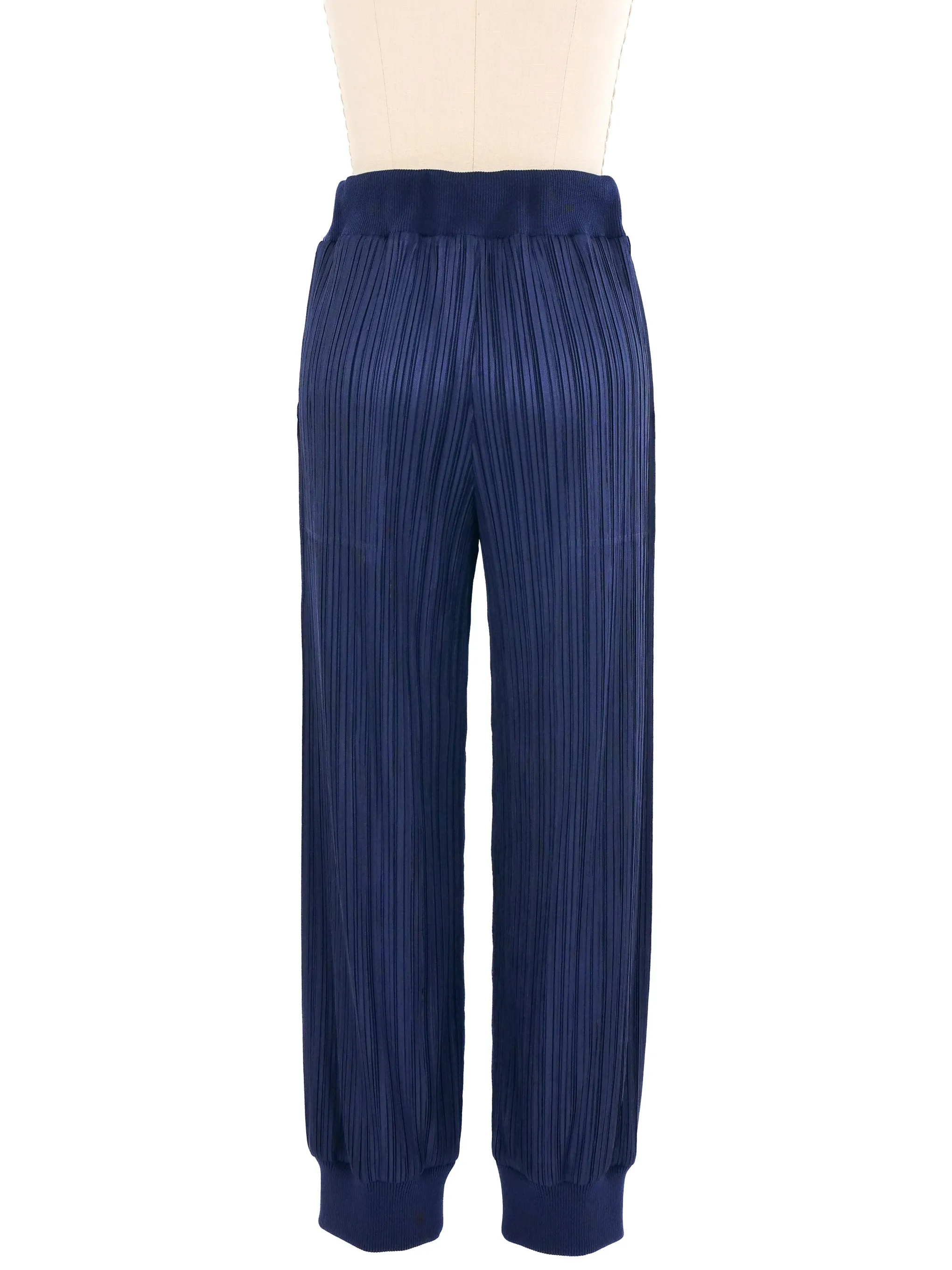 Issey Miyake Pleats Please Navy Joggers