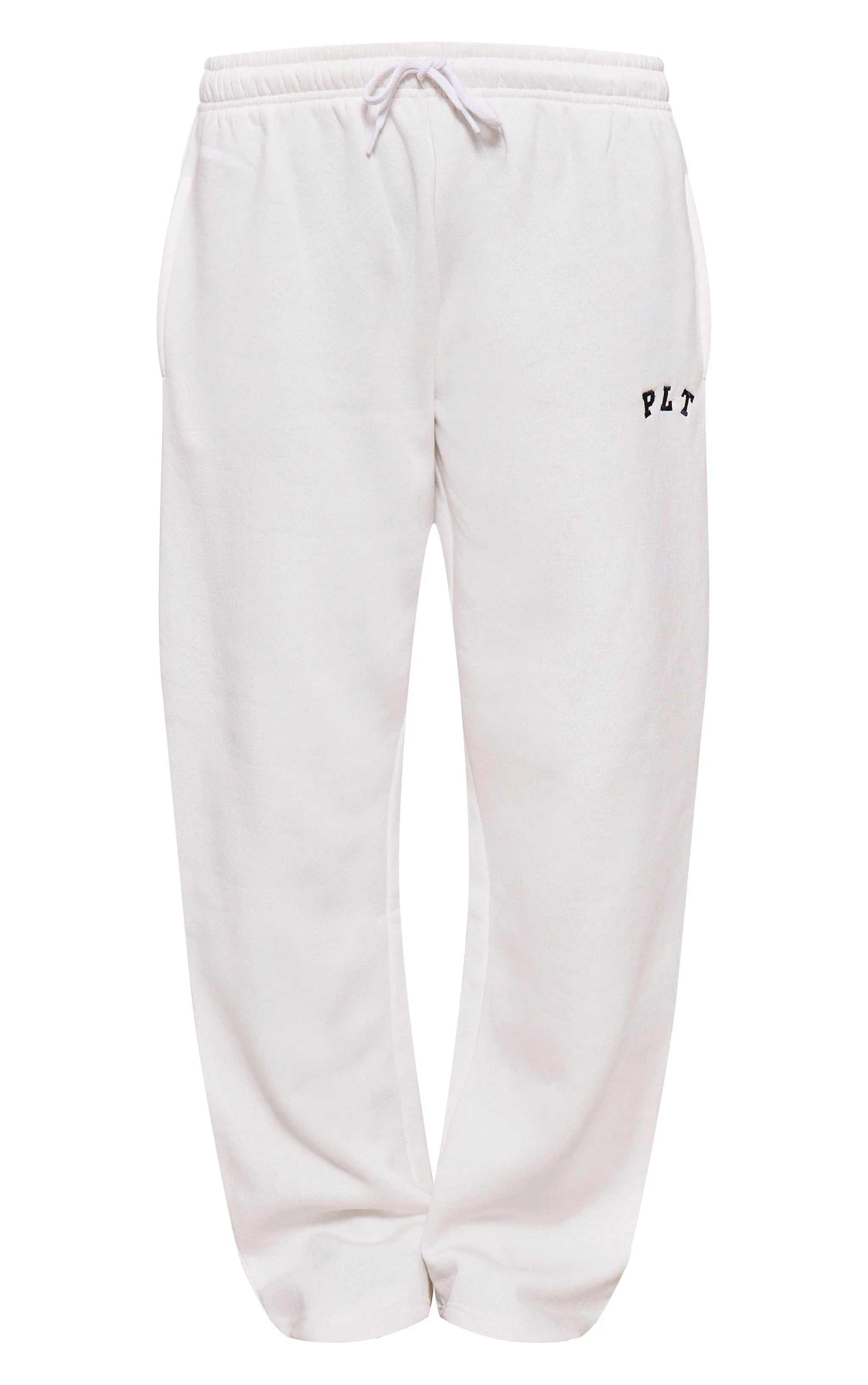 Cream Logo Wide Leg Joggers