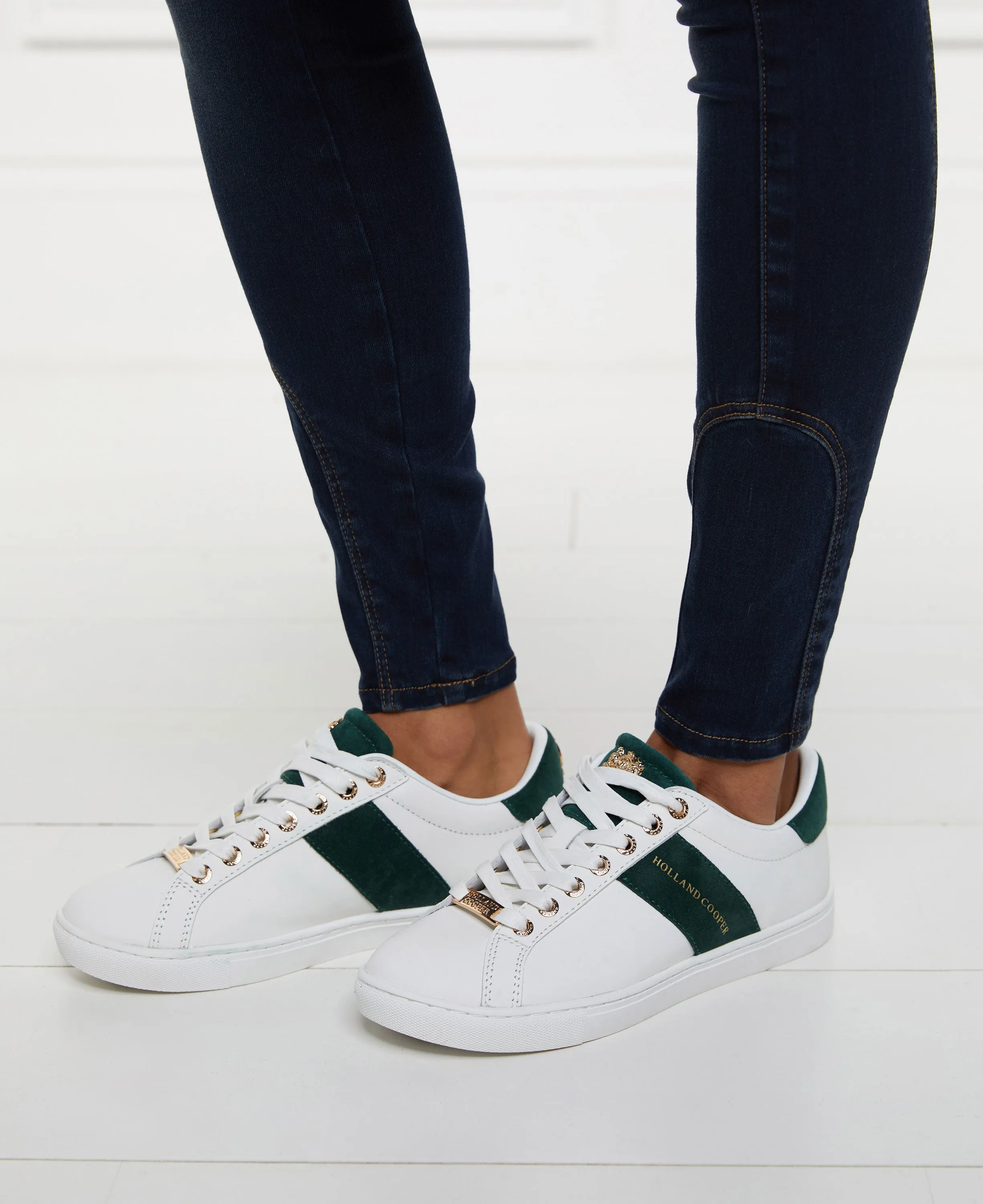 Knightsbridge Court Trainer                             White/Racing Green