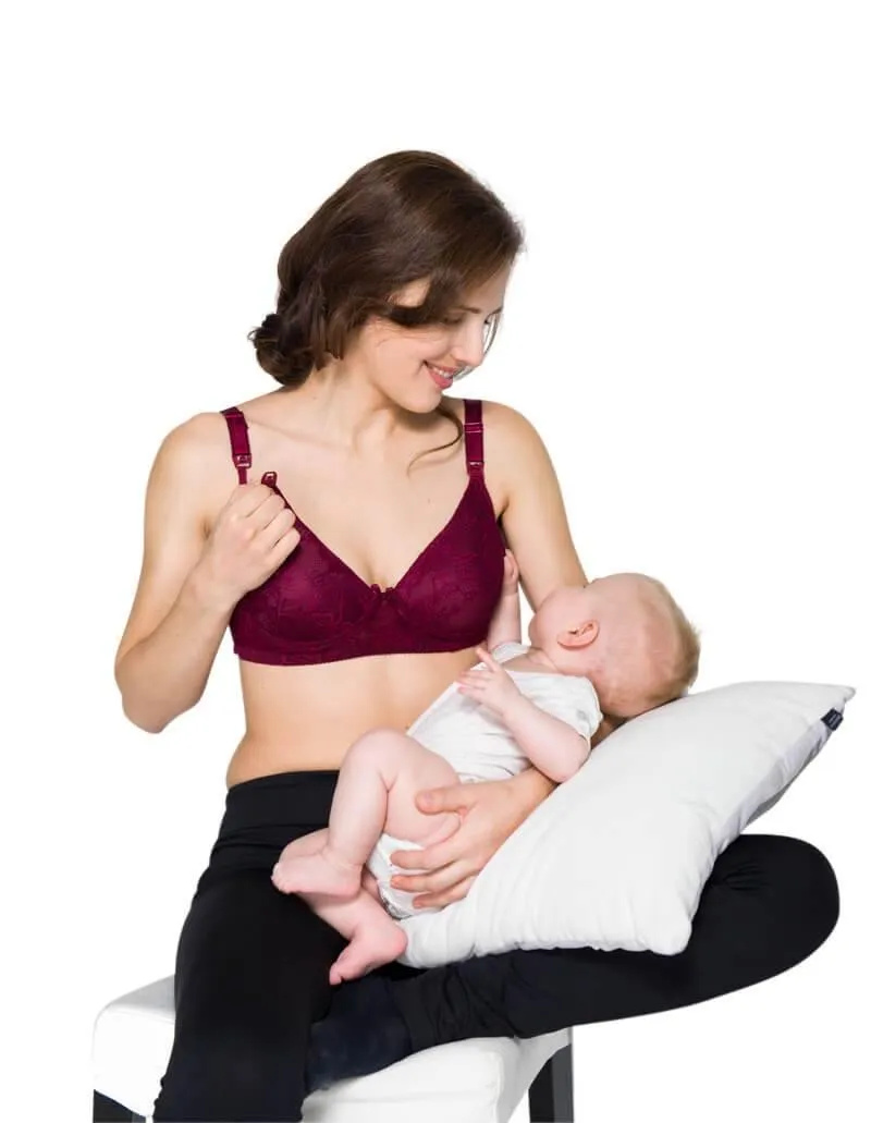 Lace nursing bra