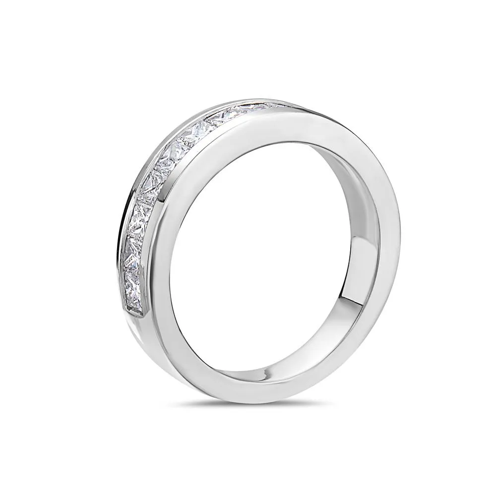 Ladies 14k White gold With 1.75CT Diamond Wedding Band