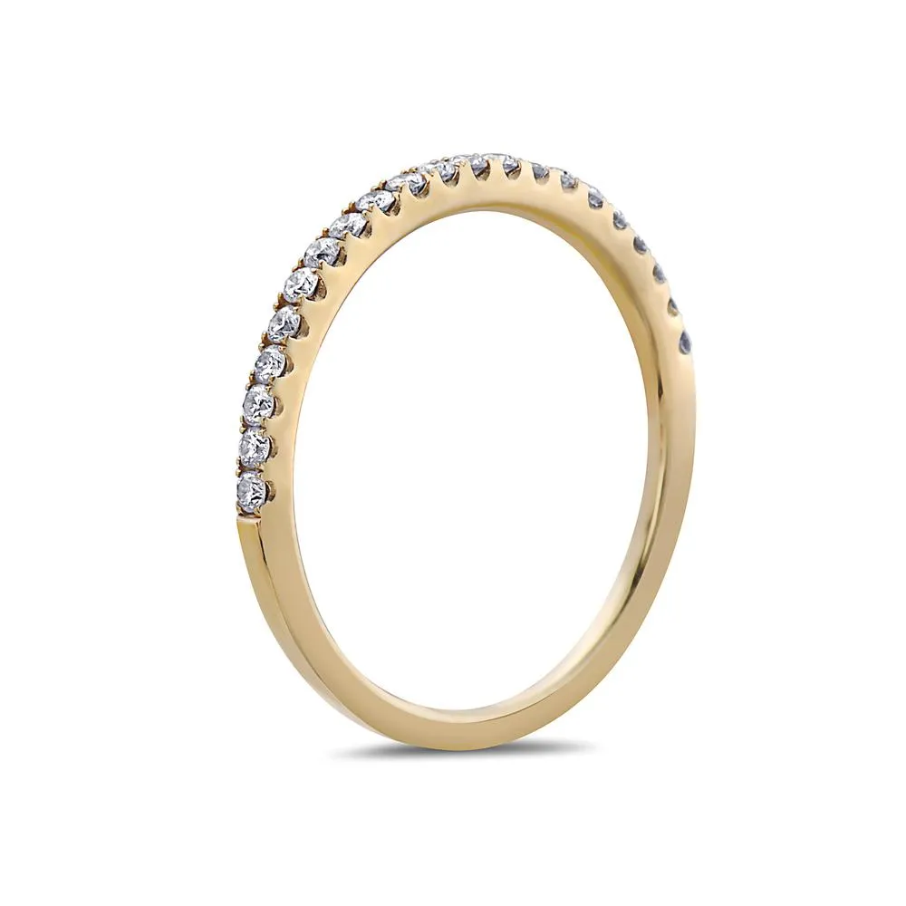 Ladies 18k Yellow Gold With 0.25 CT Diamonds Wedding Band