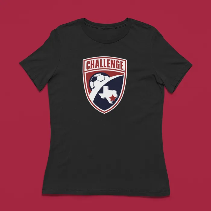 Ladies Black Challenge Shield Tee