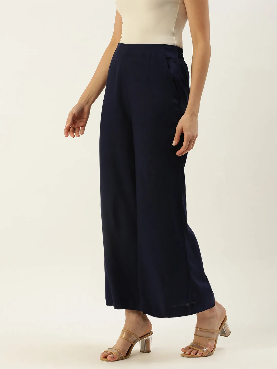 Ladies Palazzo Dark Navy Blue