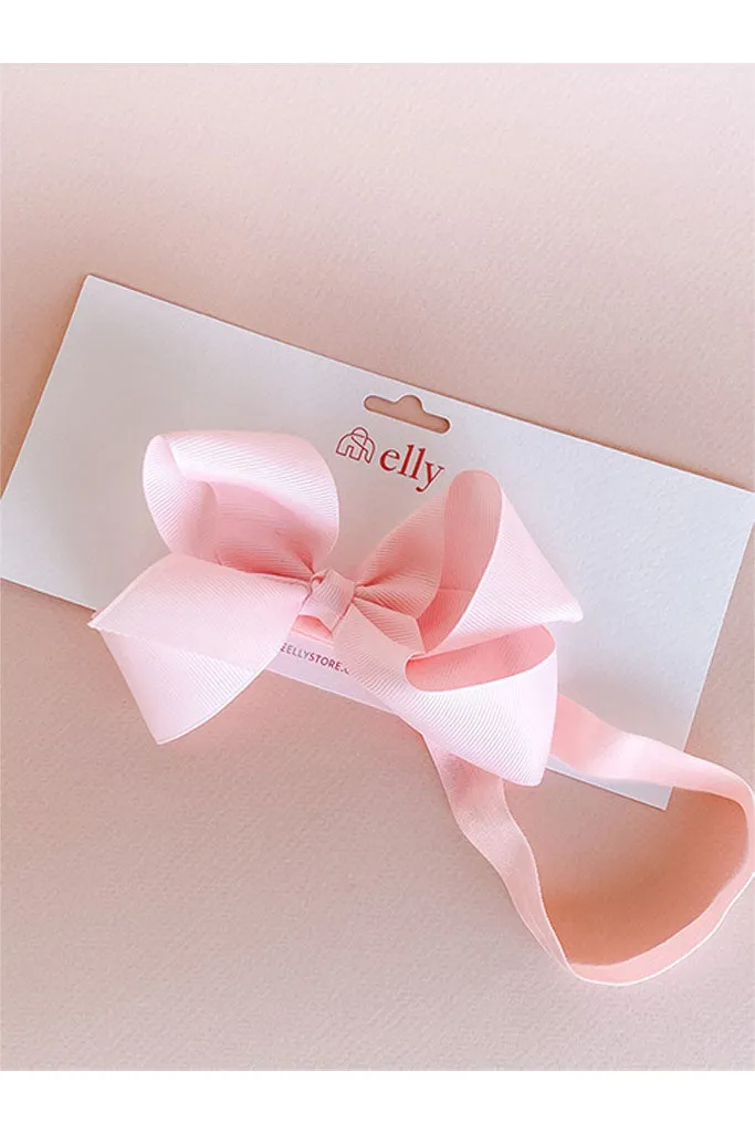 Light Pink Large Ribbon Elastic Headband