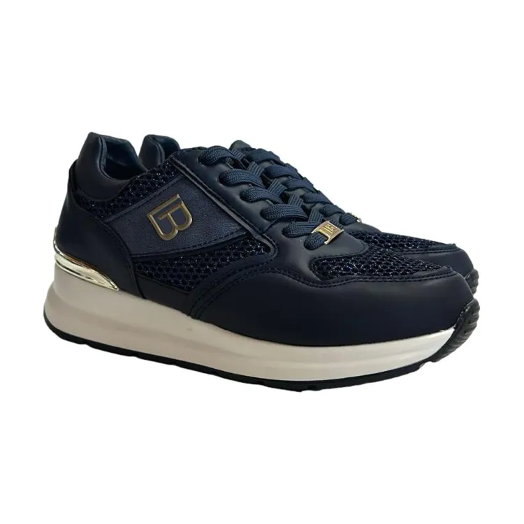 Laura Biagiotti Women's Platform Sneakers - Kid Navy.