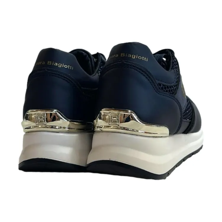 Laura Biagiotti Women's Platform Sneakers - Kid Navy.