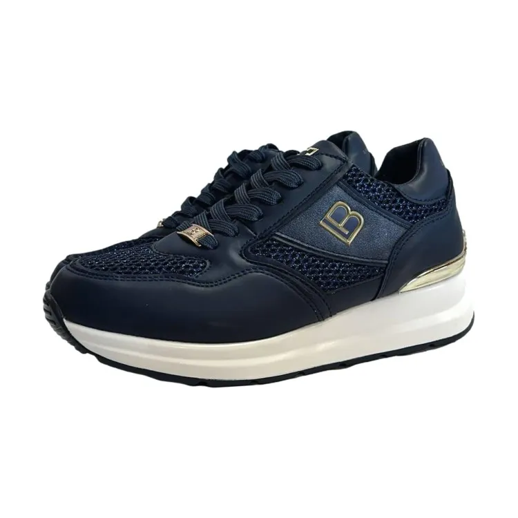 Laura Biagiotti Women's Platform Sneakers - Kid Navy.