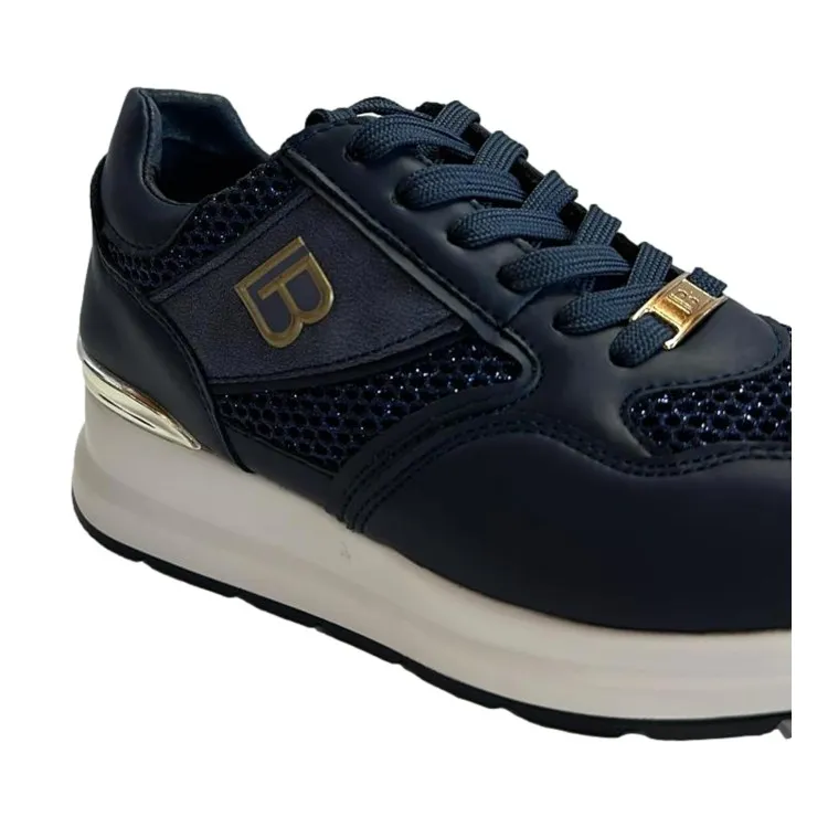 Laura Biagiotti Women's Platform Sneakers - Kid Navy.