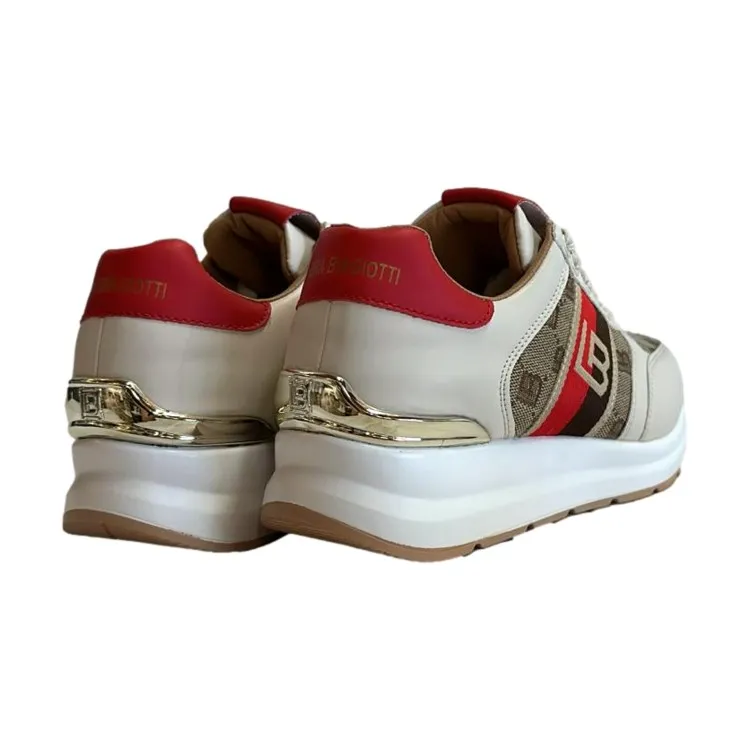 Laura Biagiotti Beige Red Platform Kid Sneakers - 8408 Donna