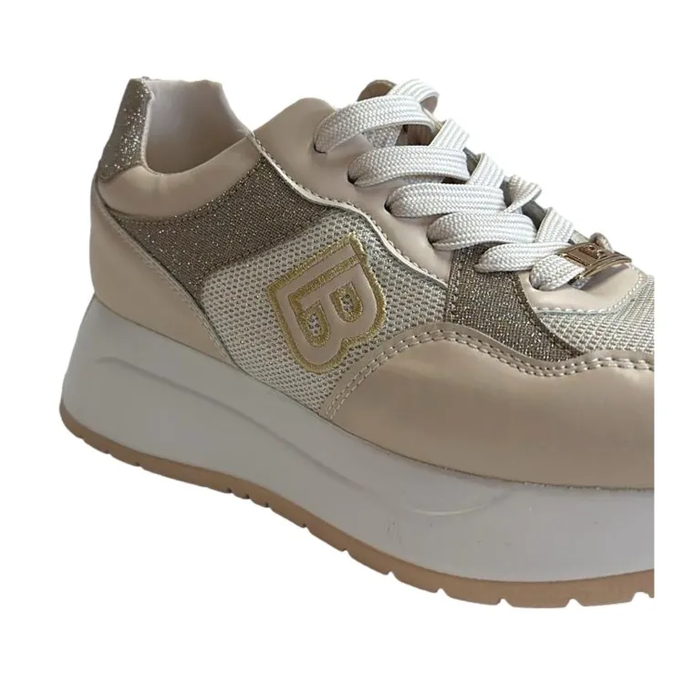 Laura Biagiotti 8414 Women's Glitter Beige Sneakers