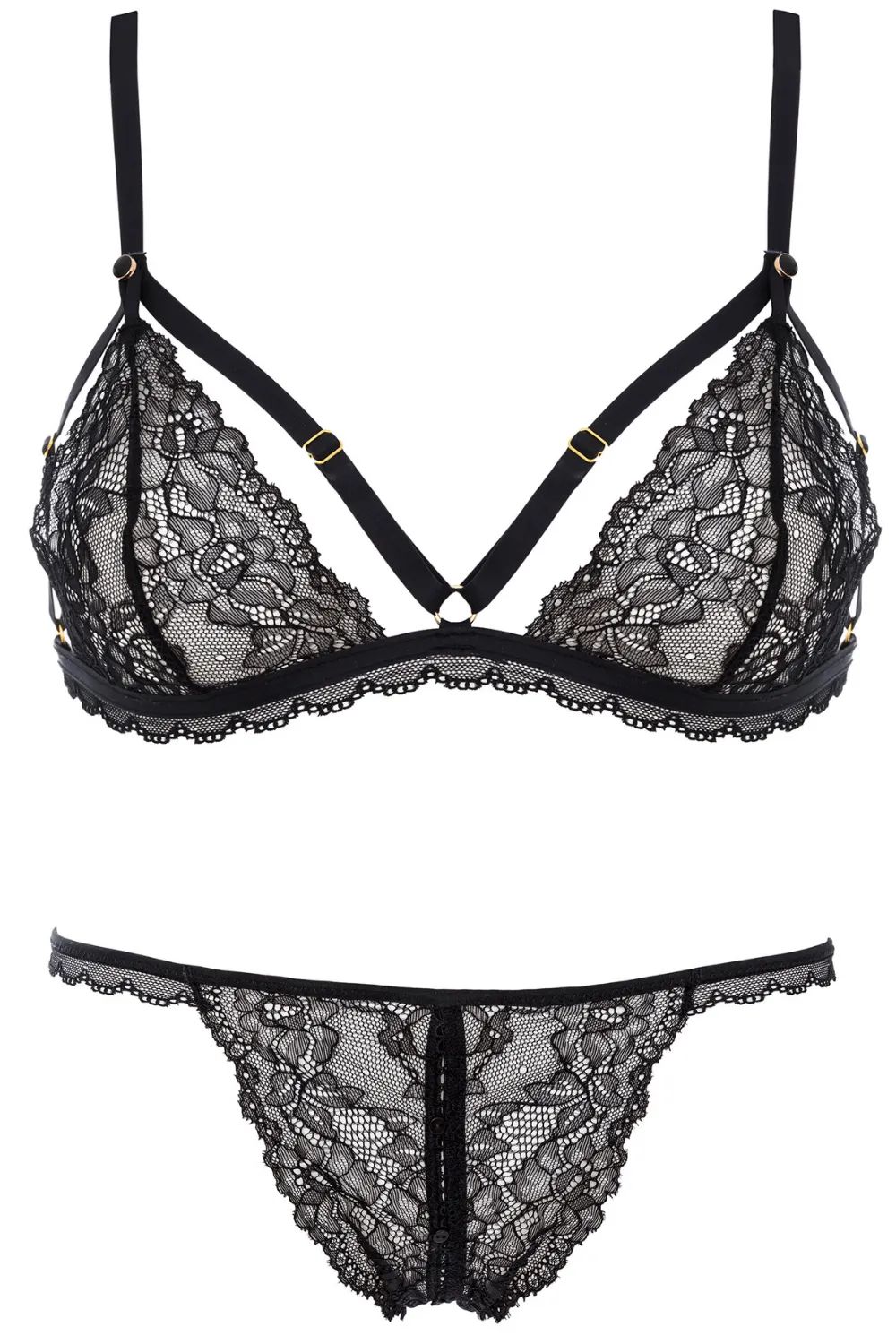 Petite Lace Triangle Bra & Bare Brief Set