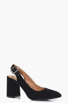 Leah Pointed Block Heel Slingback