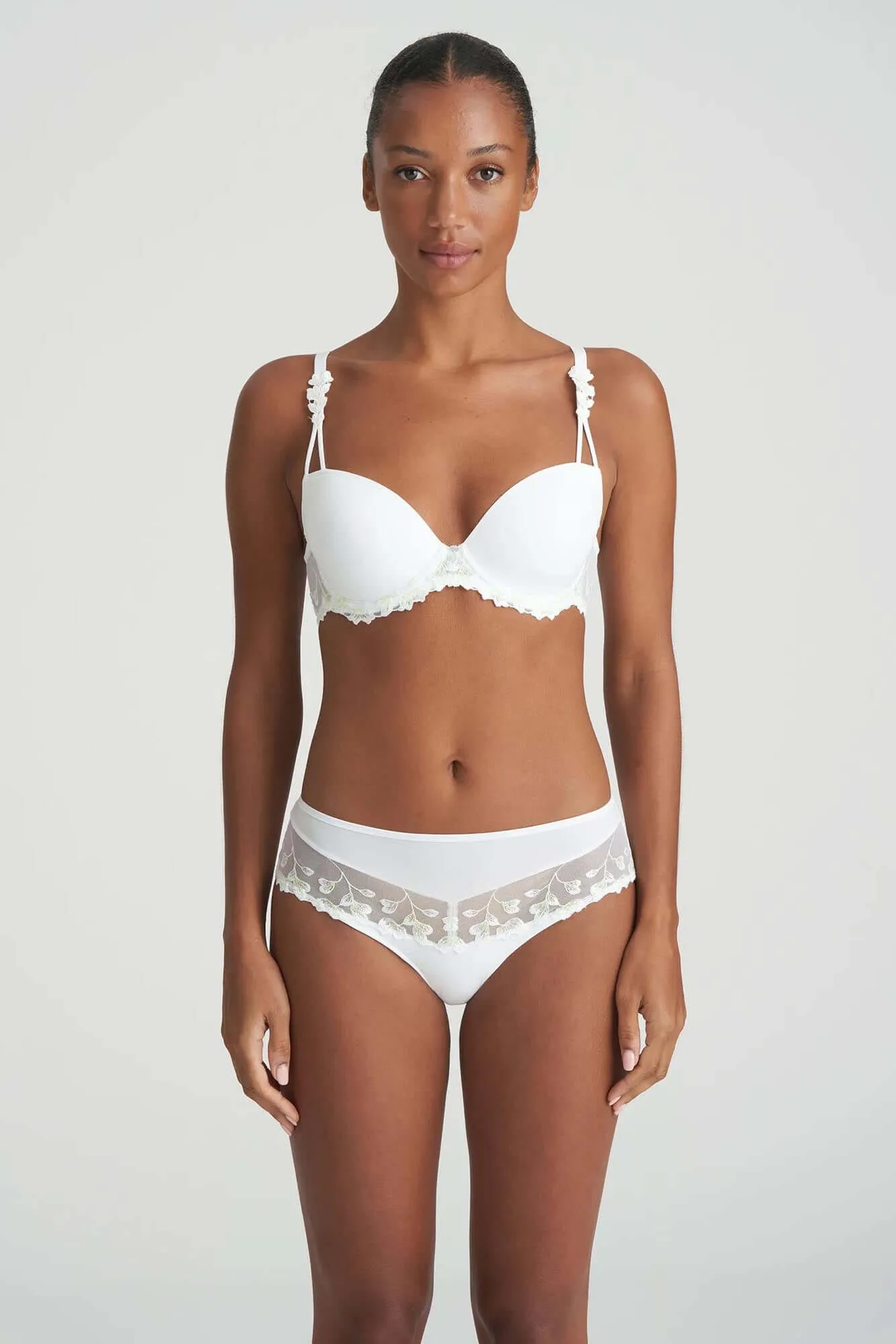 Leda Balcony Padded Underwire Bra in White