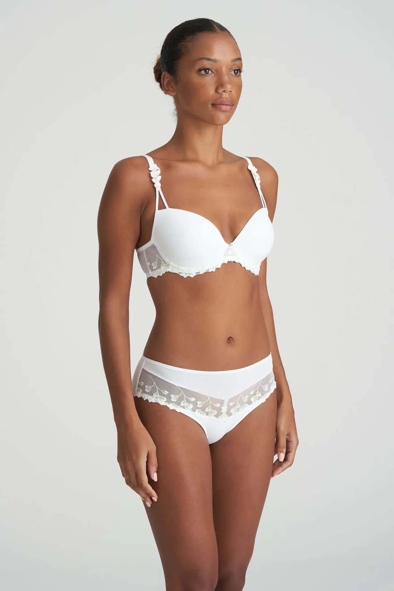 Leda Balcony Padded Underwire Bra in White