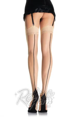 Nude Leg Avenue 9213 Thigh High with Backseam Cuban Heel