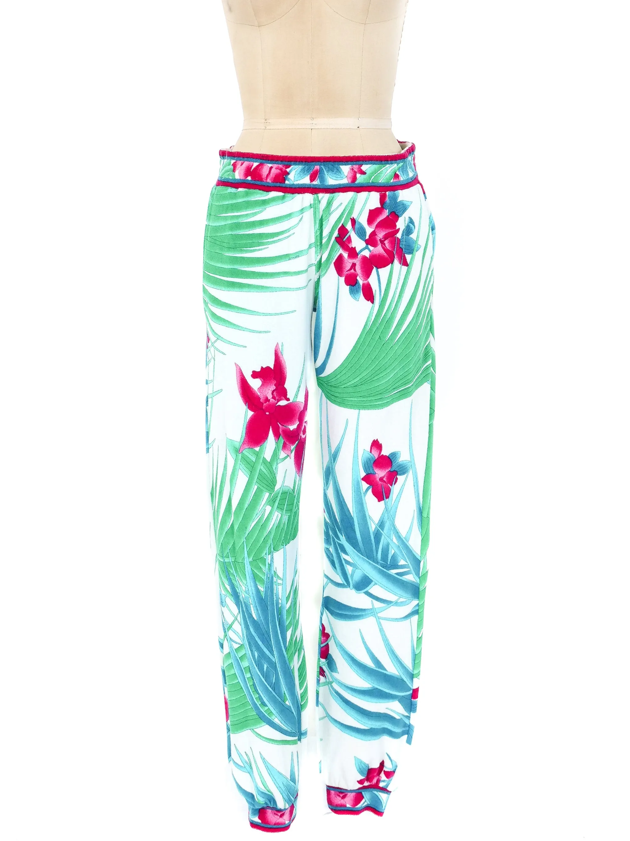 Leonard Paris Floral Printed Terry Joggers