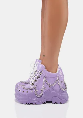 Lilac Patent Space Candy Platform Sneakers-