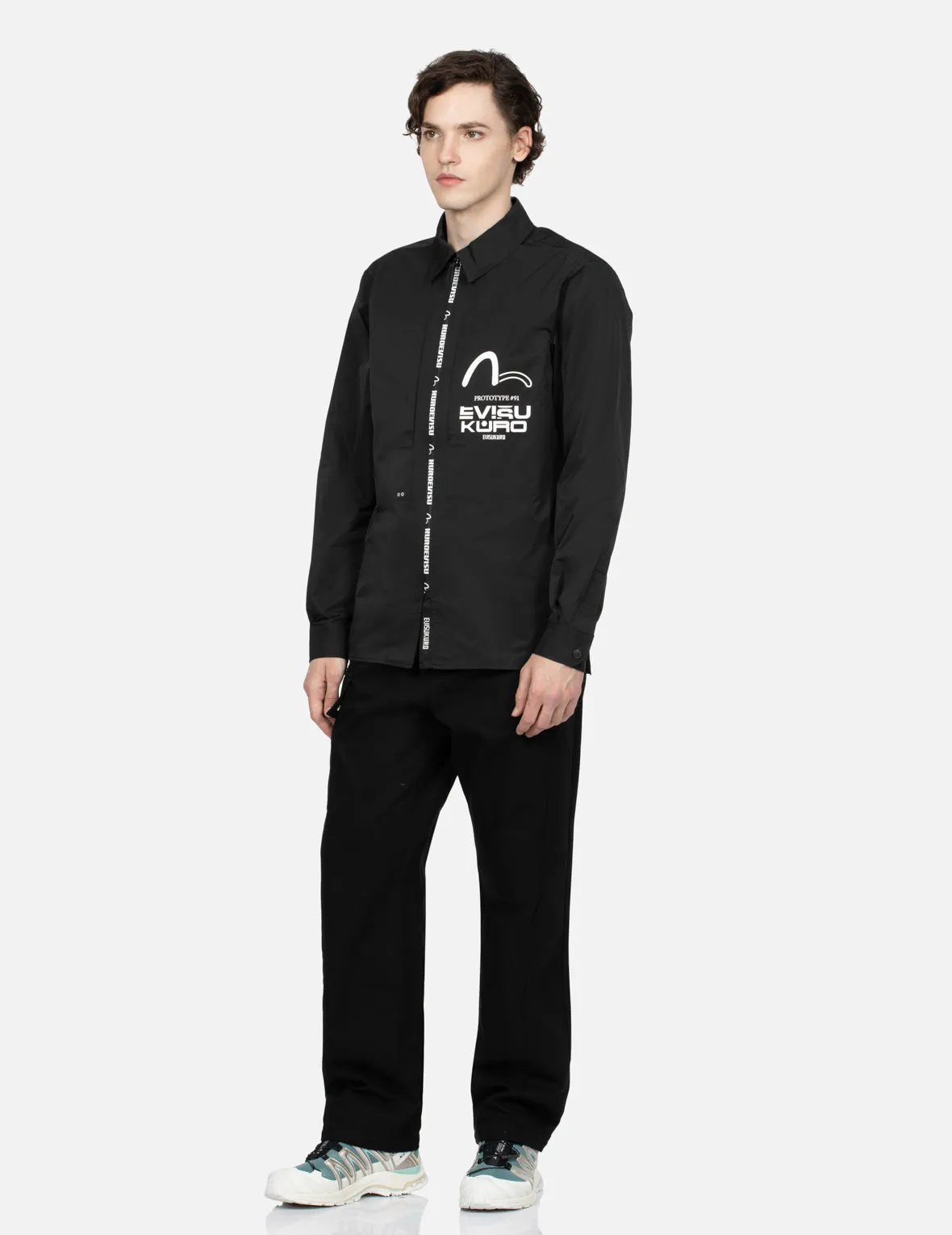 Logo Printed Tape Zip Regular fit Shirt