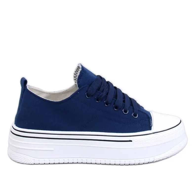 Loic Navy high-soled sneakers blue