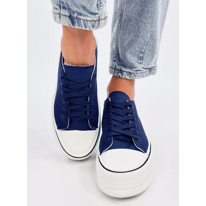 Loic Navy high-soled sneakers blue