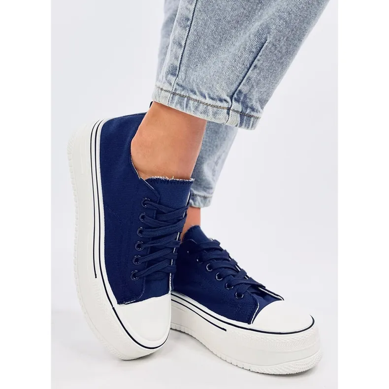 Loic Navy high-soled sneakers blue