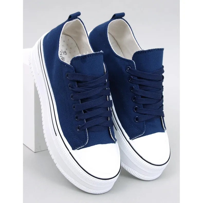 Loic Navy high-soled sneakers blue