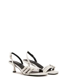 Lucky Strappy Heel White Smooth