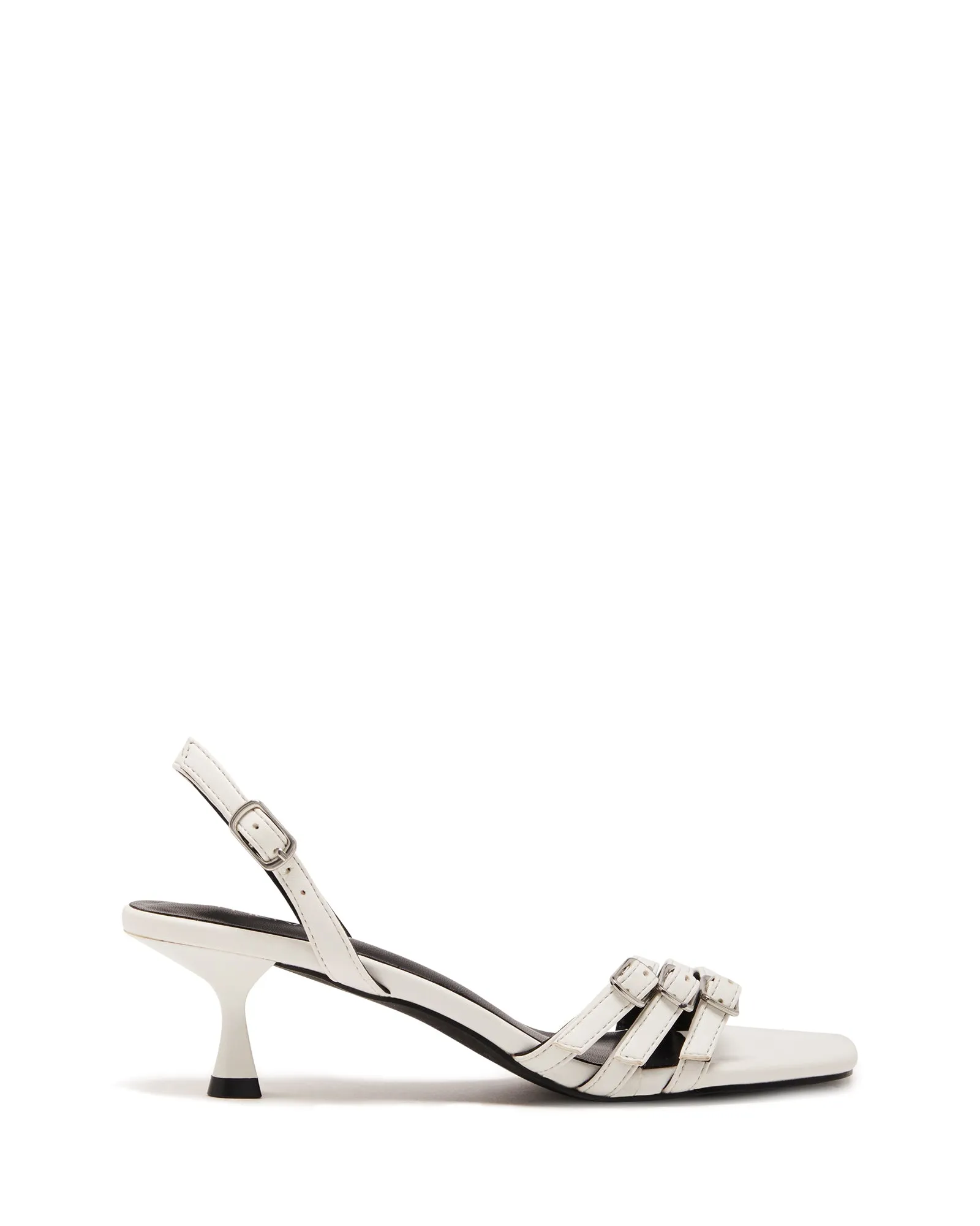 Lucky Strappy Heel White Smooth