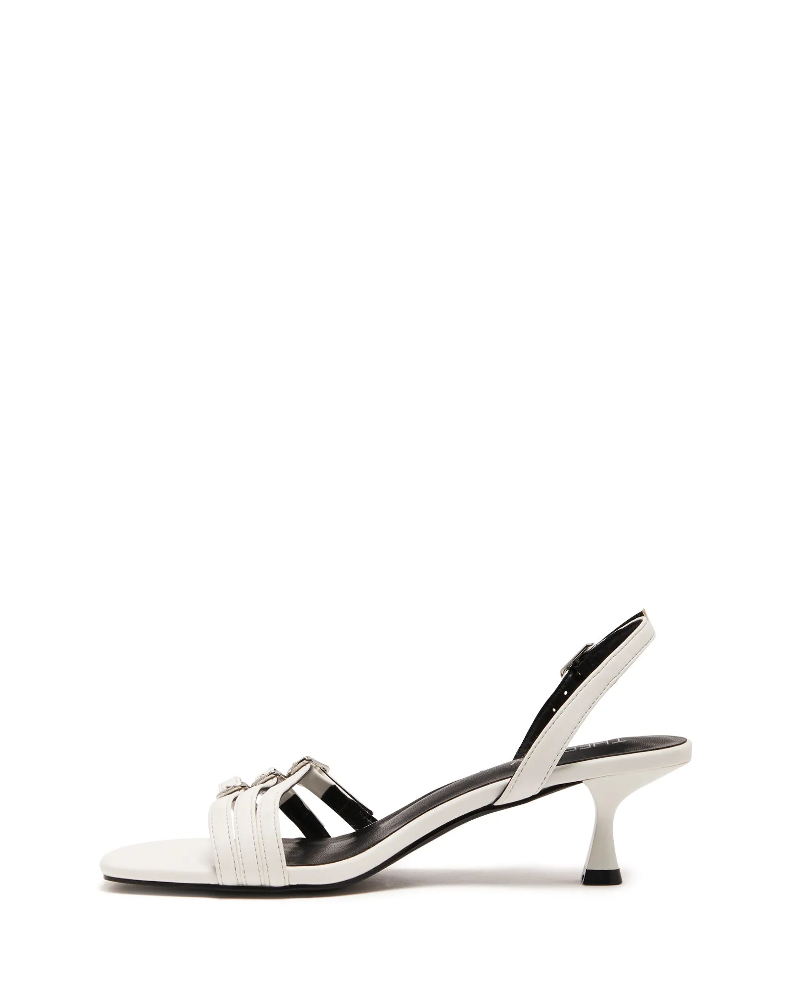 Lucky Strappy Heel White Smooth