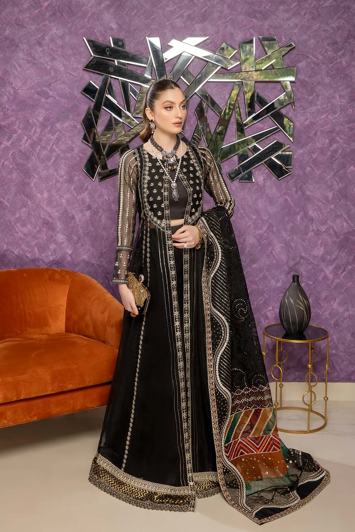 Luxury Collection 3 Piece Embroidered Unstitched Suit DD-01