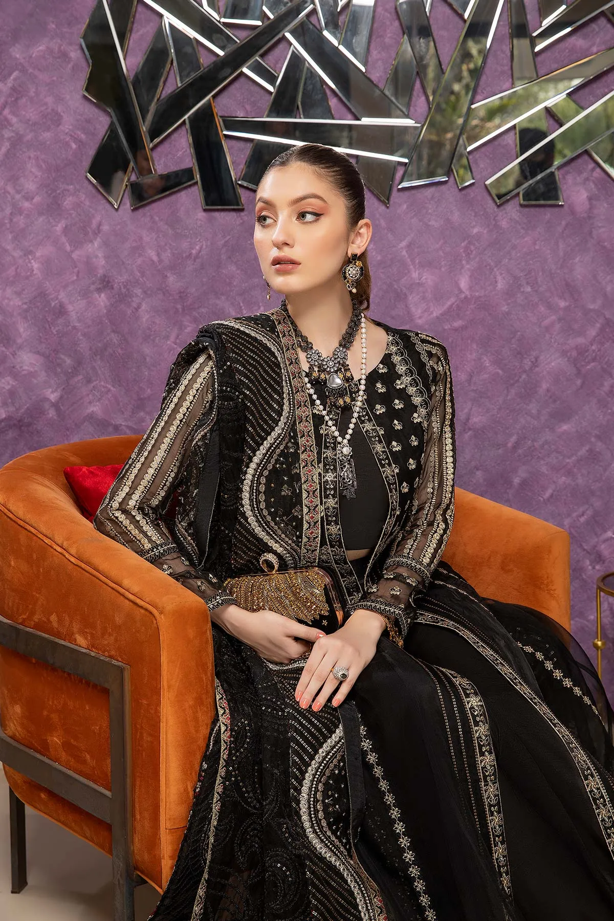 Luxury Collection 3 Piece Embroidered Unstitched Suit DD-01