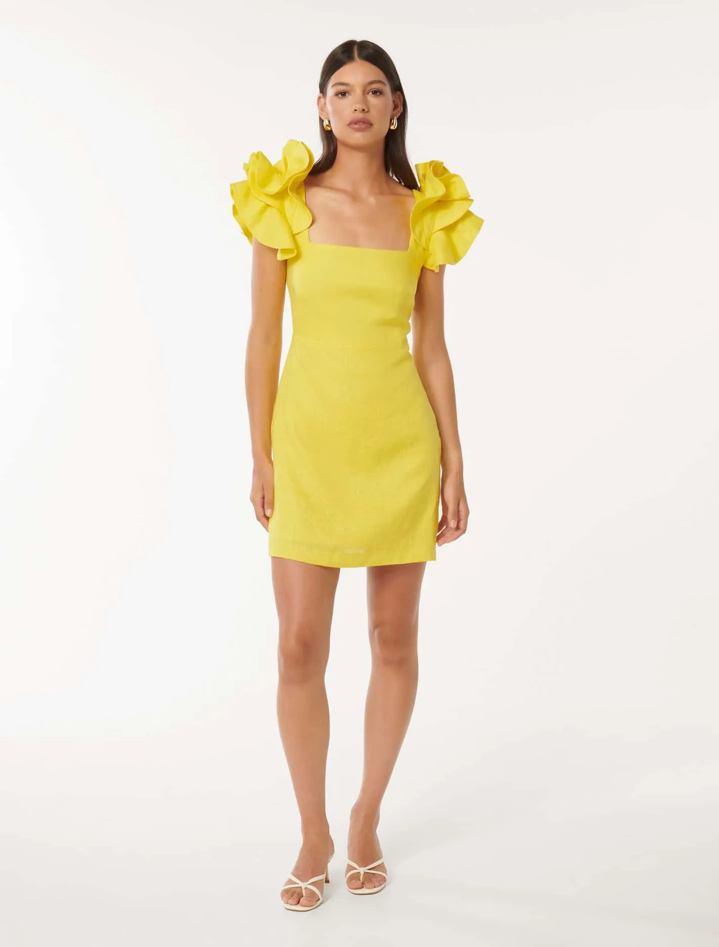 Mackenzie Ruffle-Sleeve Mini Dress