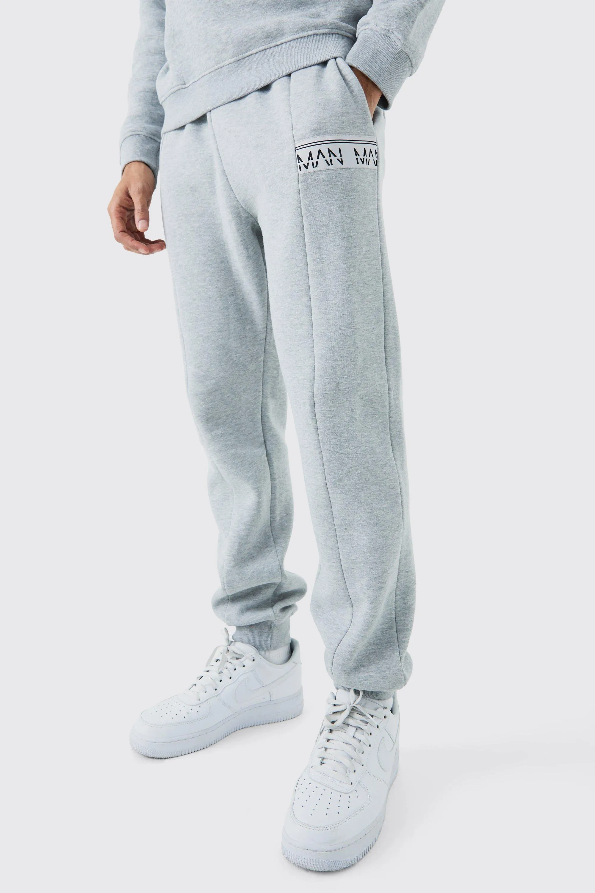 Man Tape Side Detail Joggers | boohooMAN UK