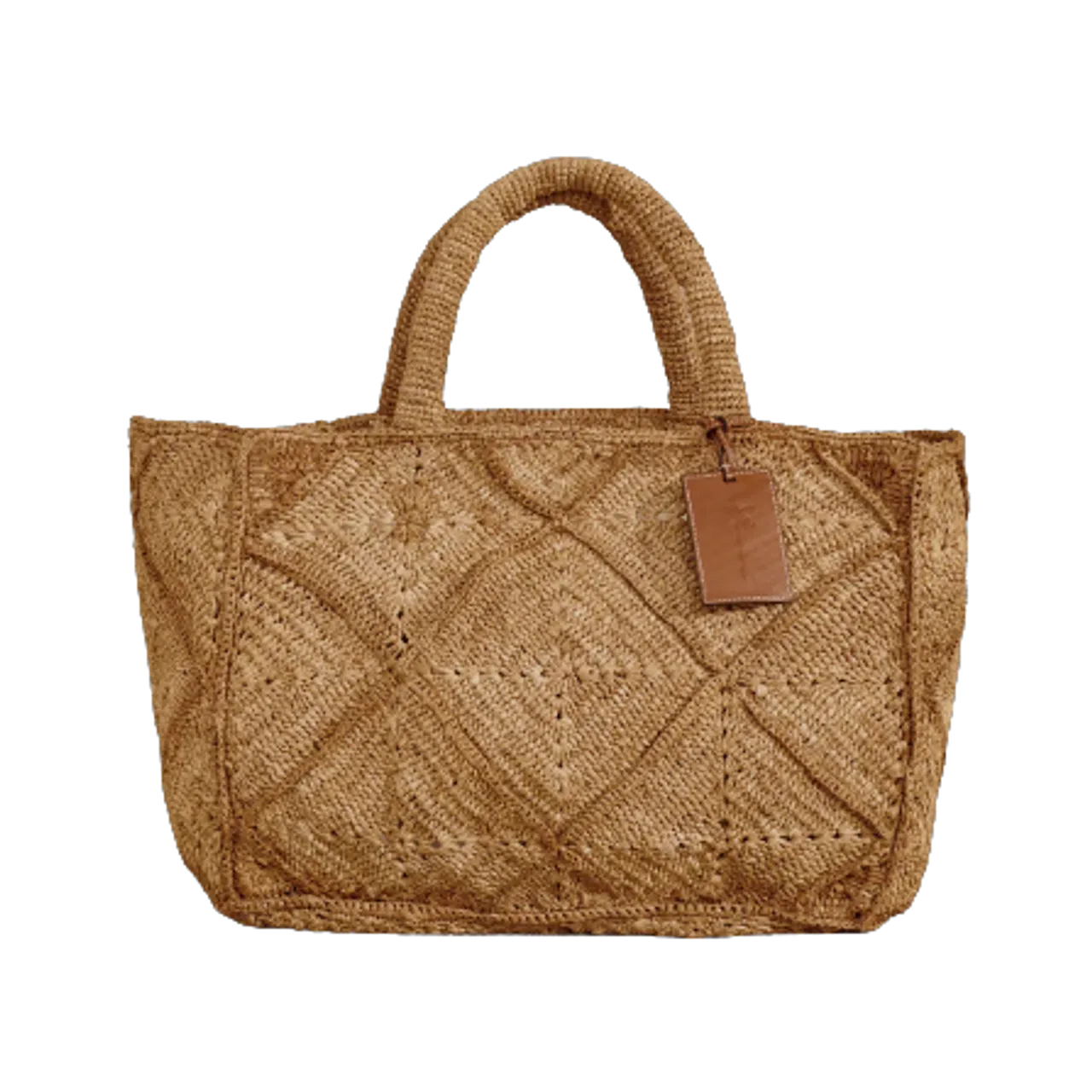 Tan Crochet Large Bag