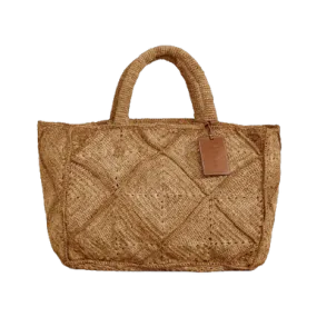 Tan Crochet Large Bag