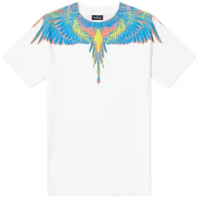 Marcelo Burlon Wings Shoulder Tee in White & Multi