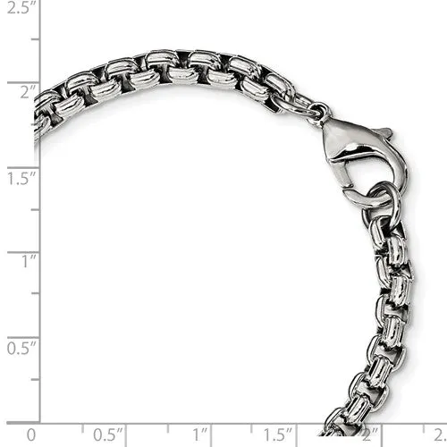 Men's 5.5mm Stainless Steel Fancy Round Box Chain Necklace, 24 Inch