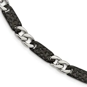 Men's 9mm Stainless Steel Two Tone Link Chain Necklace, 24 Inch